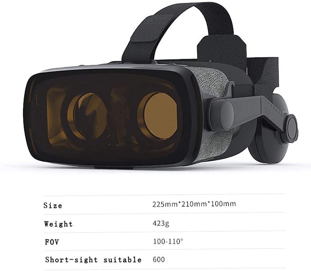 VR Glasses VR Glasses Virtual Reality Box with Adjustable Lens and Comfortable Strap for 3D Movies and Games 110°Big Vision Microporous Leather Breathable to Prevent Light Leakage