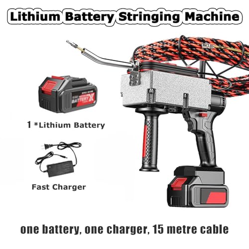 Roscadora eléctrica con batería de litio, rosca de tubo de cable de 15/30 m, velocidad de 40 m/min, herramienta hidroeléctrica para cables ocultos