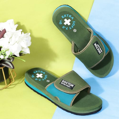 Image of DOCTOR EXTRA SOFT Women's Care Orthopaedic and Diabetic Adjustable Strape Super Comfort Dr Sliders Flipflops and House Slippers for Women's & Girl's Slides D-52