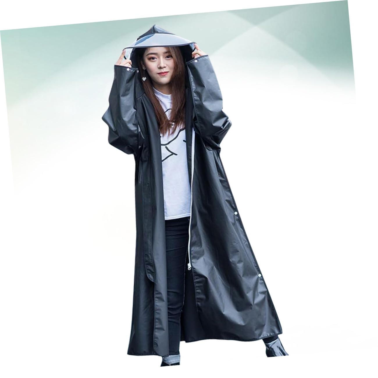 Healeved Engrosado Poncho De Lluvia para Adultos Capucha para Exteriores para Viajes y Escalada Talla XXL Material Eva Grueso