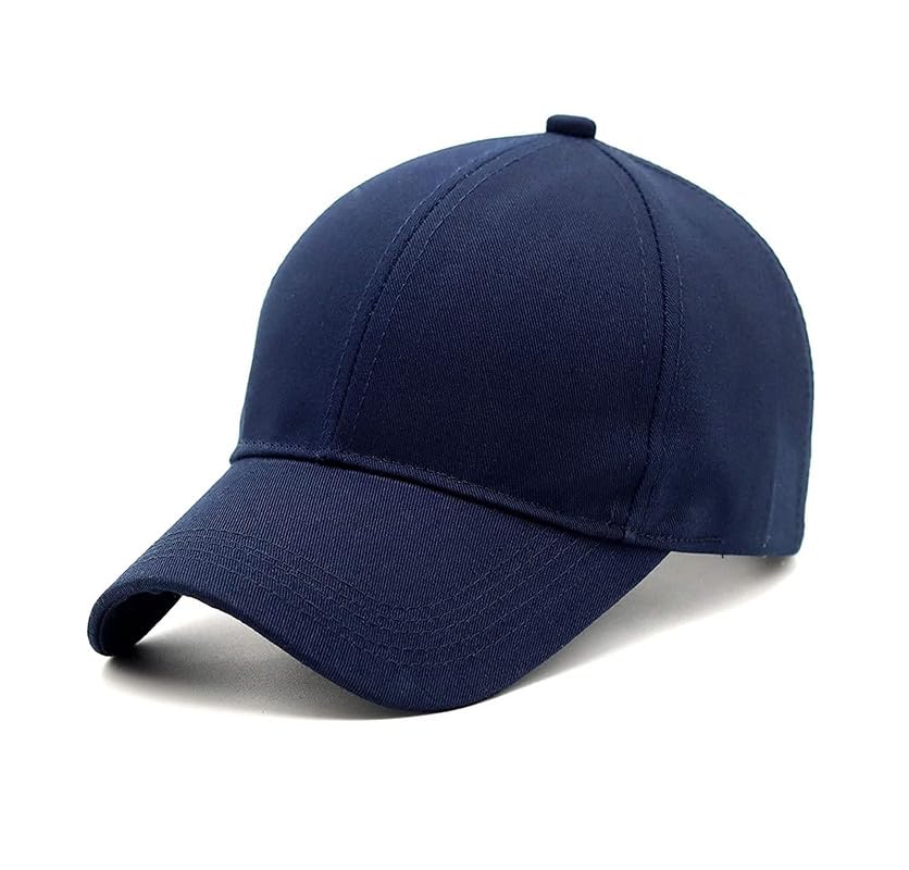 Men's Stylish Cotton Baseball Adjustable Plain Cap (Navy Blue)-picture-56