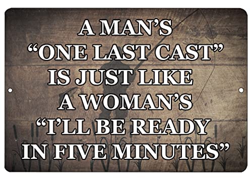 Rogue River Tactical Sarcastic Funny Fishing Metal Tin Sign Wall Decor Man Cave Bar Last Cast Fish Sign