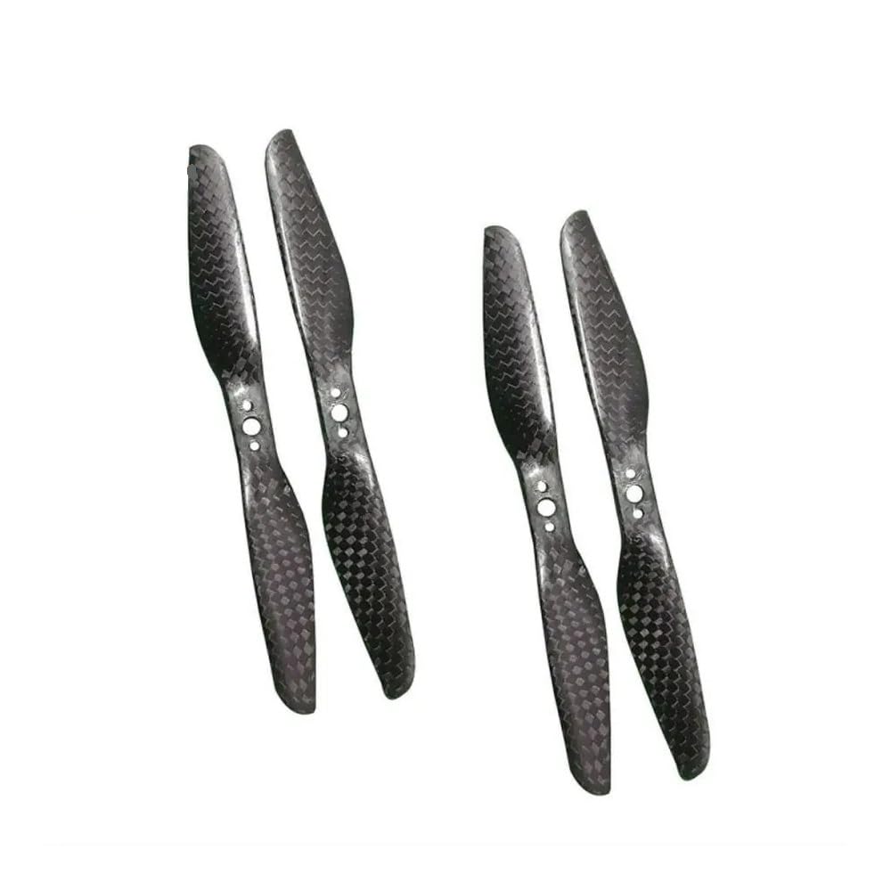 2 Pares compatibles con hélices de Fibra de Carbono 5030, 6020, 7024, 9030, 1033, 1137 y 1240, con 2 paletas en Sentido horario y antihorario for cuadricóptero RC, avión multirrotor.(1240)