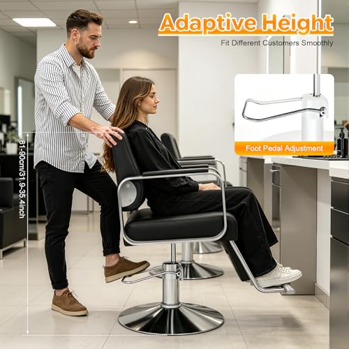 Image of Salon Chair,Salon Chair for Hair Stylist with Height Adjustment,360 Rotatable Barber Chair for Barber Store,Beauty Salons,Spas