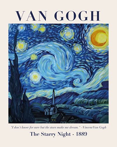 Sylvana Workshop - Van Gogh Posters And Prints Wall Art, Unframed(Set Of 6 Wall Decor), Fine Art Posters Prints, The Starry Night, Art Prints, Famous Posters, Famous Prints, Van Gogh Decorations… (8"X10") #TOP4