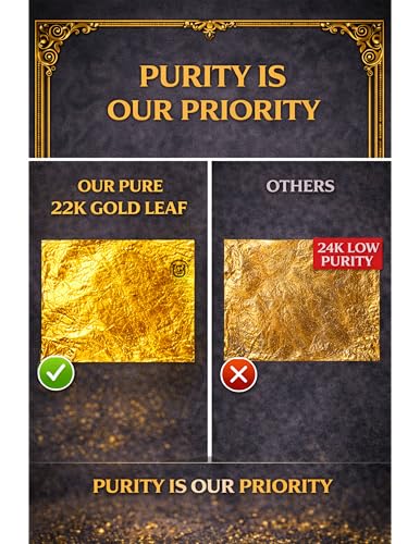 Image of UGLS 22k Edible Gold Leaf Sheets 100 pcs for Sweets Decoration, Cakes Decoration, Worshipper (Pooja), Jain Temple, Face Facial Spa & Many More Benefits. 3x2.in /80x50.mm
