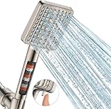 Filtered Shower Head - 6 Modes High Pressure Handheld Shower Head with Filter Mineral Beads, Detachable Handheld Showerhead Set with 59 inch Stainless Steel Hose (Brushed Nickel)