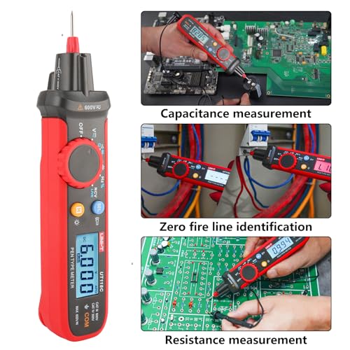 Image of UNI-T Mini Pen Multimeter, AC DC 600V Pen-Type Meter True RMS Small Multimeter Professional Non-Contact Voltage Resistance Capacitance Tester 6000 Counts, UT118C