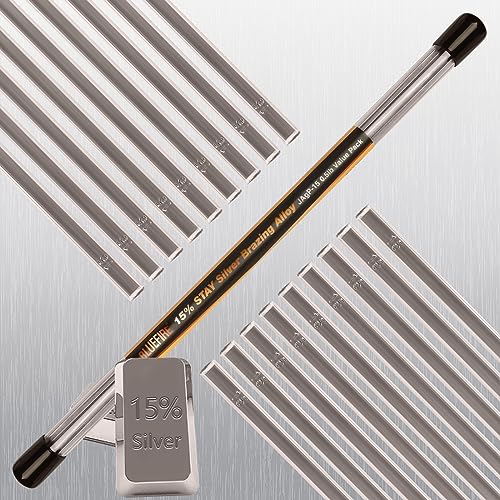 20 Sticks BLUEFIRE BCuP-5 Half 1/2 lb 15% Silver Phos Copper Brazing Alloys Welding Rods Industry 0.050″ x 1/8″ x 14″ equivalent to HARRIS STAY SILV 15 Professional Gas Soldering Torch Accessory