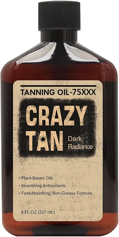 Óleo bronzeador Crazytan 75xxx com óleo de coco e vitamina E, 240 mL