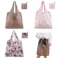CHUANFU 3 Pezzi Borsa Spesa Pieghevole Grande, Riutilizzabile Borsa Shopper, Sacchetti per la Spesa Ecologiche Lavabili, Portatile Shopping Tote Bag per Quotidiana e Viaggi, 46 x 60 CM