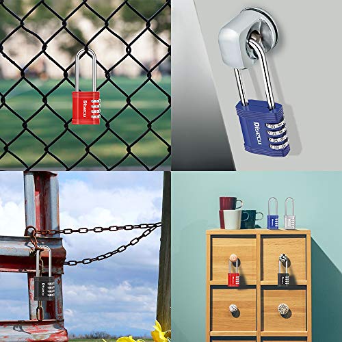 Disecu 4 Digit Combination Lock 2.7 Inch Long Shackle And Outdoor Waterproof Resettable Padlock For Gym Locker, Hasp Cabinet, Gate, Fence, School (Black, Pack Of 2) #TOP4