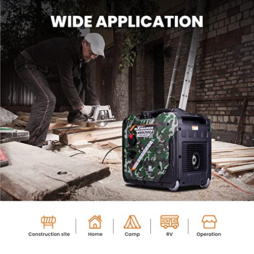 MaXpeedingrods 5500W Inverter Generator,Gas Powered, Electric Start, 120V 220V, EPA Compliant, Home Backup Generator for Hurricane, for Mobile Home Yard Garage Woodwork,Wheel & Handle Kit,RV Ready by maXpeedingrods - Image 5
