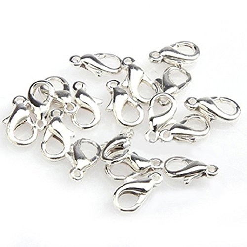 Fermoir Mousqueton 12mm Argenté X5