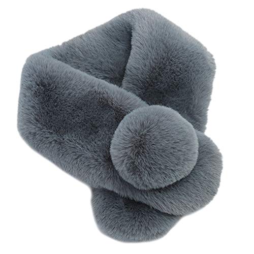 Asudaro Damen Kunstpelz Fell Schal Winterschal Brautschal Brautstola Warm Pelzkragen Fellkragen Halstücher Pelzschal 73cm