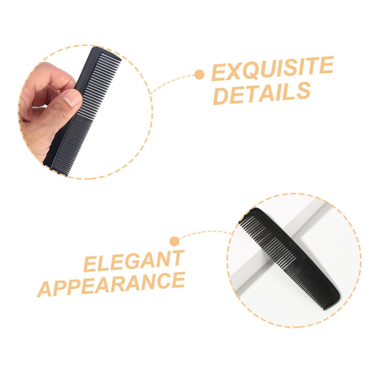 Ipetboom Peines de Bolsillo Diseño de Doble Dentado Negros de Plástico 200 para Peinar el Cabello, Viaje y Uso Exterior, Hombres y Mujeres