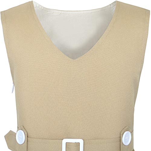 Sunny Fashion KS94 Girls Dress Khaki Button Back School Pleated Hem Size 10