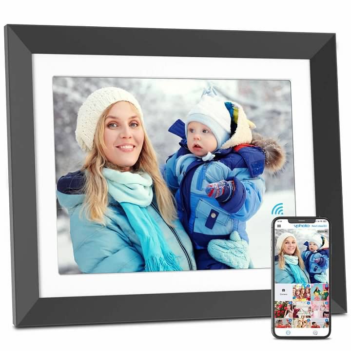 Fullja WiFi Digital Photo Frame - 10-inch Smart Digital Picture Frame, Touch Screen HD IPS Display, 