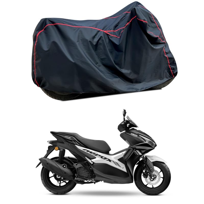 Image of Waterproof Scooter Cover Compatible with Yamaha Aerox 155 Maxi Fabric UV Protection (Black)