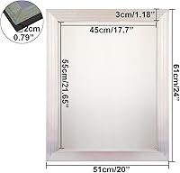 Vista 4 de Pantallas de impresión de pantalla de seda de aluminio 20 x 24 pulgadas Frame-110 malla blanca (2 PCS)