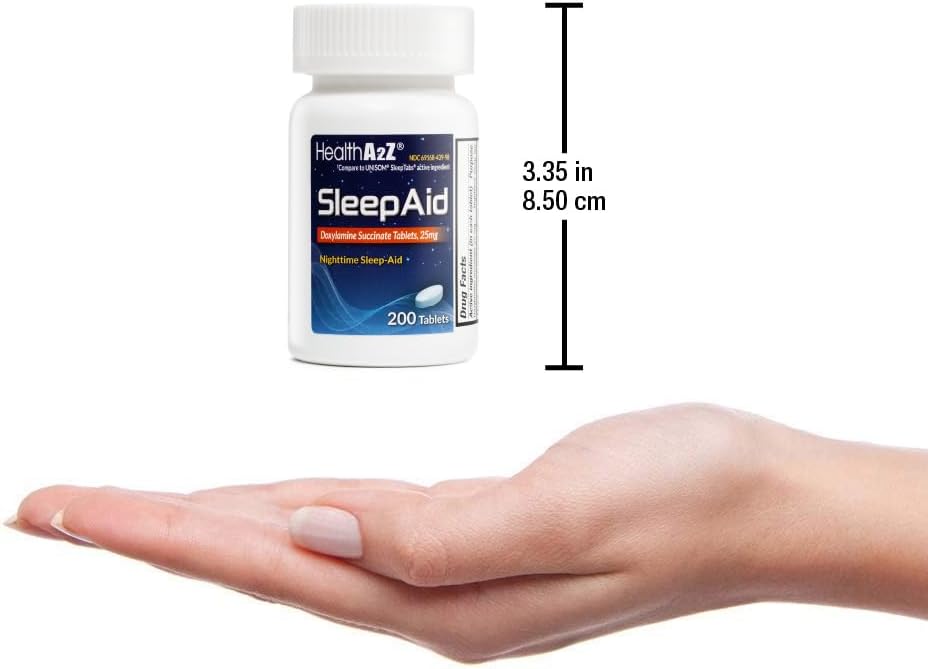 HealthA2Z® Sleep Aid | Doxylamine Succinate 25mg | (200 Counts (Pack of 2))