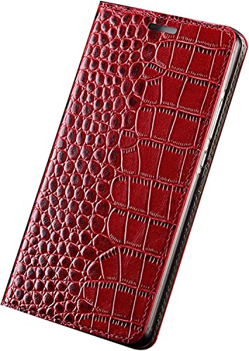 Funda piel iPhone 14 cartera magnética roja anticaída con tarjetero Qi