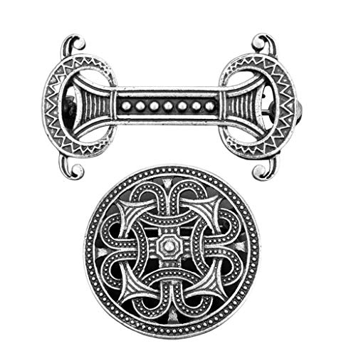 P Prettyia 2X Broche de Símbolo Vikingo Medieval Retro Broche de Capa...