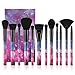Docolor 12Pcs Makeup Brushes Professional Galaxy Stars Makeup Brush Set Premium Synthetic Kabuki Foundation Blending Brush Face Powder Blush Concealers Eye Shadows Make Up Brushes Kit