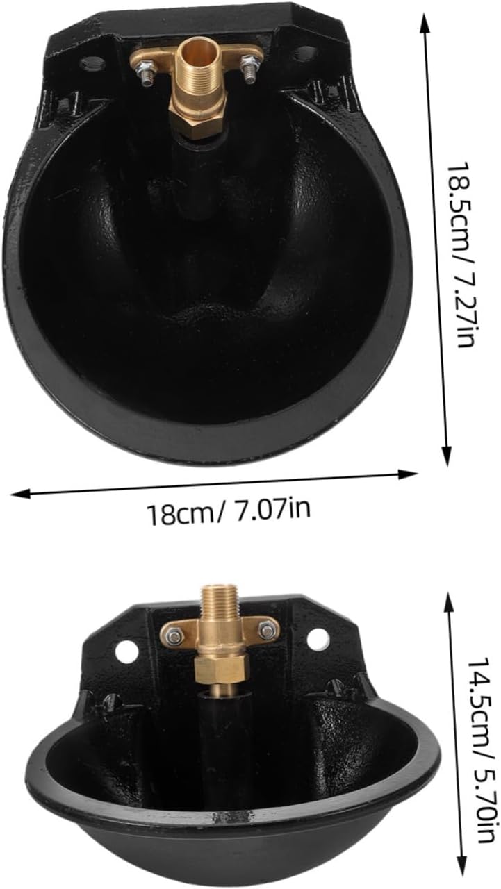 Milisten Automatic Cow Waterer Bowl Large-Capacity Cast Iron Livestock Feeder Float Valve for Efficient Farm Use for Sheep Horses Goats and Pigs