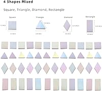 Vista 3 de Lanyani Azulejos de mosaico de vidrio para manualidades artísticas 4 formas mixtas de vidrieras Tiffany 200 piezas