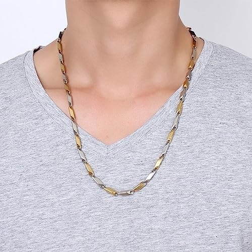 Buy instaZONE™ Gold Silver Color Stainless Steel Rice Chain for Men and ...