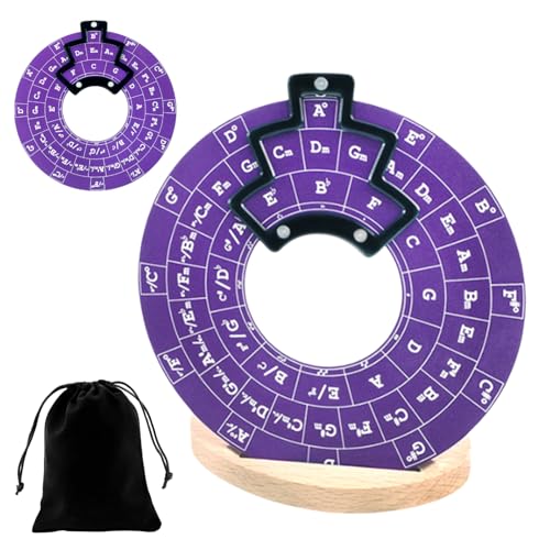 Cercle de cinquième roue et disque de théorie musicale pour guitare avec support