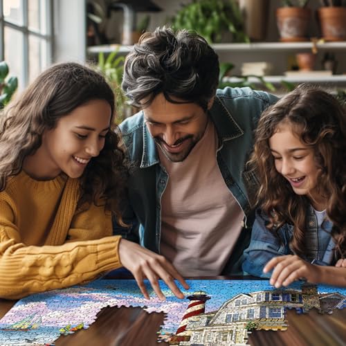 Rompecabezas White Mountain de 1000 piezas: Verano Costero, Diversión en la Playa | Piezas Grandes, Regalo para Adultos y Familia, 24" x 30", Faro miniatura 4