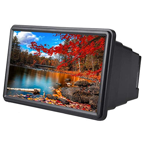 FUNNETOYU Amplificatore Schermo Smartphone 12 Pollici – Lente D’ingrandimento HD Con Supporto Multifunzionale, Nero, Portatile E Pieghevole