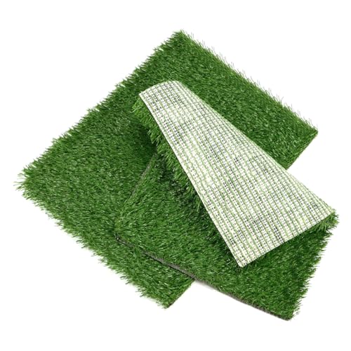 QWORK® 2 Stück Kunstrasen Hundeklo Welpentoilette PIPI Matten für Hunde, Hundetoilette Ersatzrasen 51x63 cm