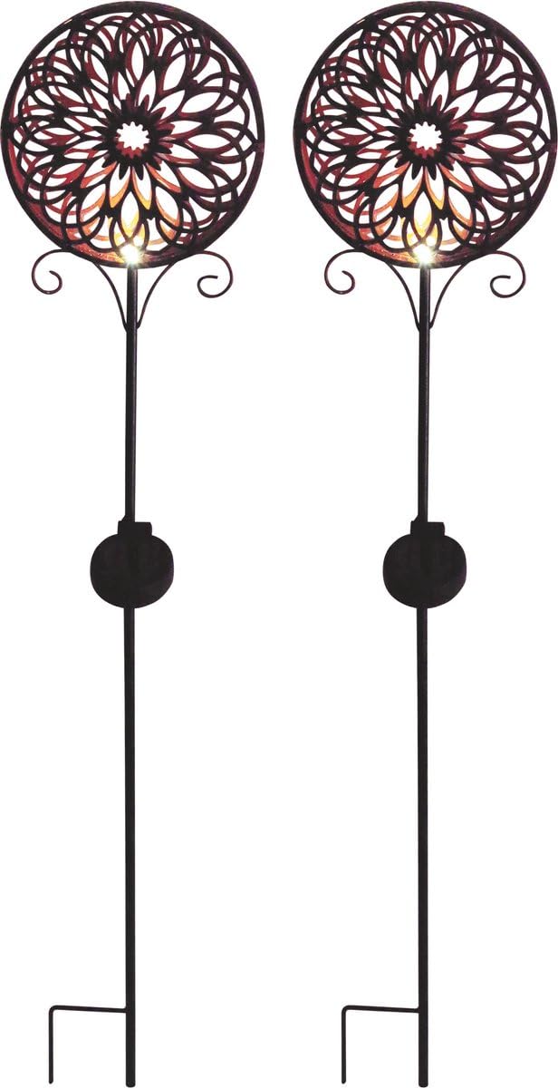 Luxform, Solarleuchten für außen, Mandala, Solarleuchten für außen, Solarlampen für außen Balkon, Wandleuchte, Außenwandleuchten, Kunststoff, Schwarz2 Stück