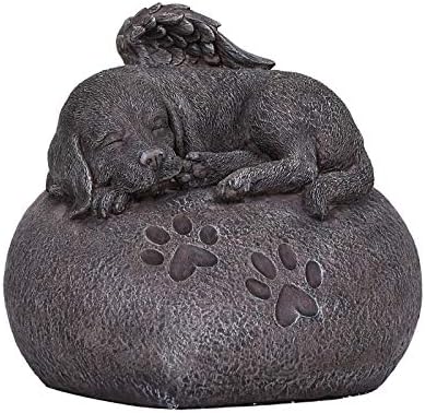 Pacific Giftware Pet Memorial My Love Sleeping Angle Dog Foot Print Rock Urn Bottom Load 30 Cubic