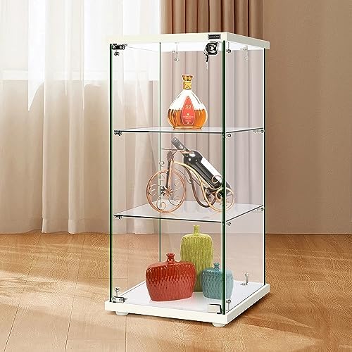 VIVOHOME 3 Layers Glass Display Cabinet