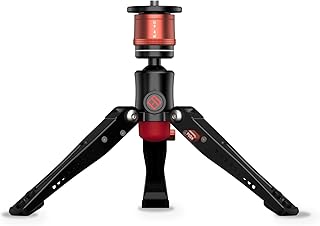 IFOOTAGE Cobra 3 Base,Low Profile Minipod,Desktop Tripod,Vertical Payload 6kg,Height 5.7”~10.24”(14.5~26cm),Top Plate for Monitor,Phone Holder Clip,Mini Ball Head,k5 Fuid HeadLED Flash