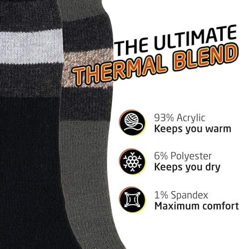 Hot Feet MD1233ZHM Thermal Socks For Men 2/4 Pack, Extreme Cold Boots Socks -Winter Insulated Socks thumb #2