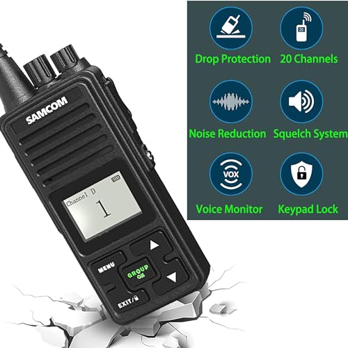 Image of SAMCOM FPCN10A Two Way Radio 3000mAh High Capacity Long Last UHF Walkie Talkies Heavy-Duty with Group Call Earpiece Charger Base for Job Site School Church Business Commercial Outdoor(16 Packs)