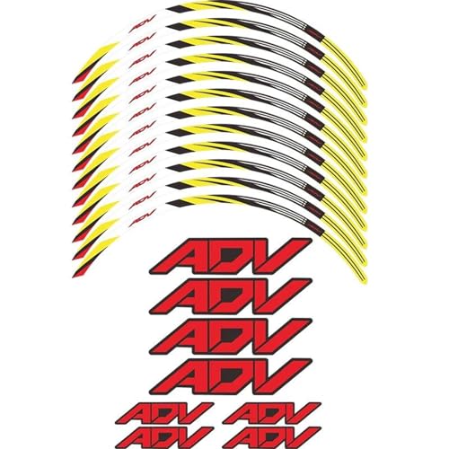 GKHUBJFH - GKHUBJFH Felgenaufkleber Magnete Motorrad Rad Aufkleber Wasserdicht Felge Aufkleber Streifen Für 2023 ADV350 2022 Aufkleber Motorrad Teile Zubehör(E)