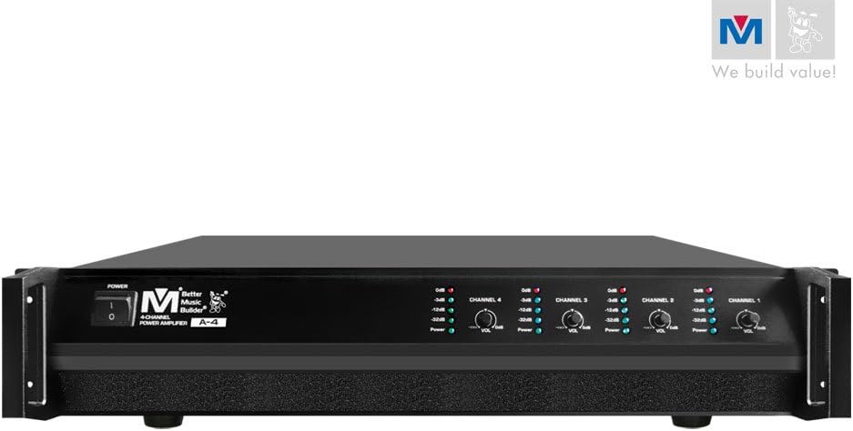 Better Music Builder A-4 4-Channel Professional Karaoke Power Amplifier 1600 Watts