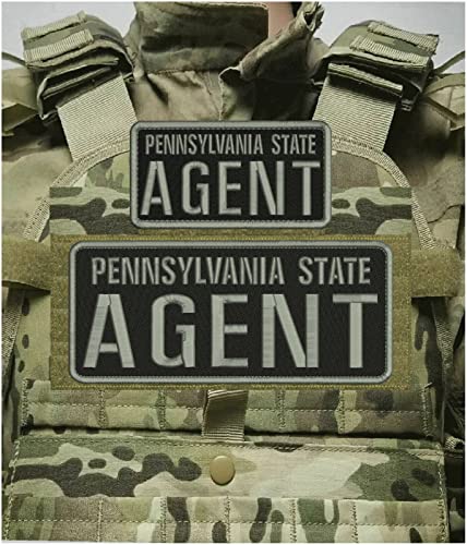 Special Patches for Velcro Patches for Uniform for PENNSYLVANI State Agent Embroidery PATCHS 4X10 and 3X6 Hook ON Back BLK/Gray Model-Q-X989-2208