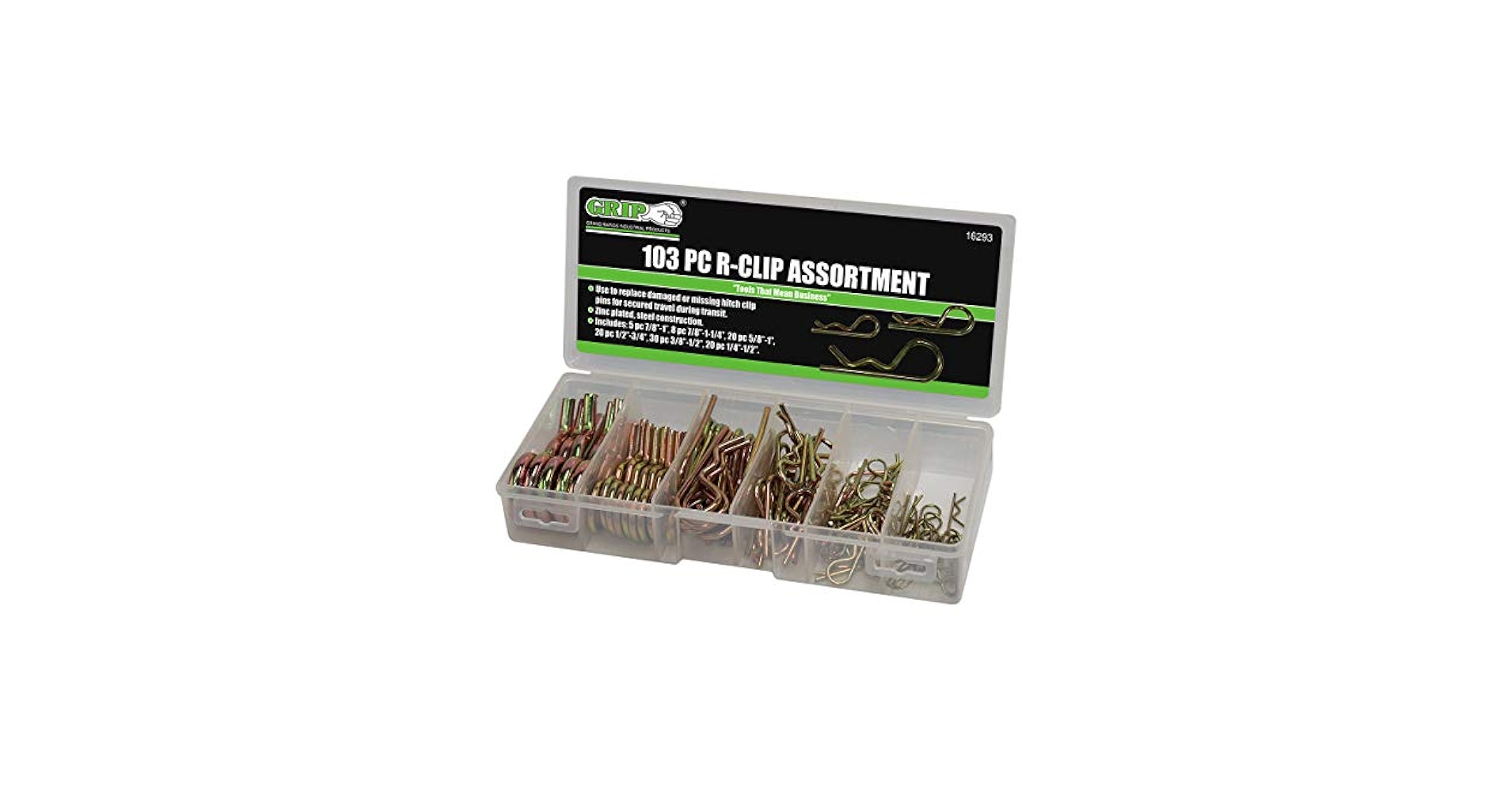 Amazon.com: Grip 103 pc R-Clip Pin Assortment - Zinc Plated