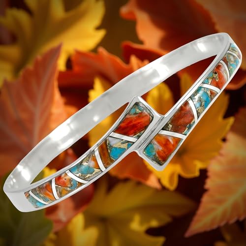 Turquoise Bracelet Sterling Silver 925 Genuine Gemstone Bangle Bracelet2