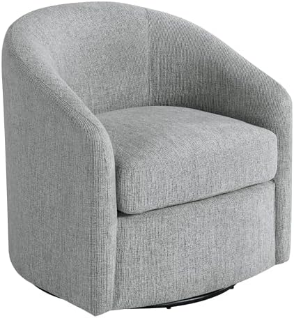 OSP Home Furnishings Bella Coastal Upholstered Barrel Swivel Chai...