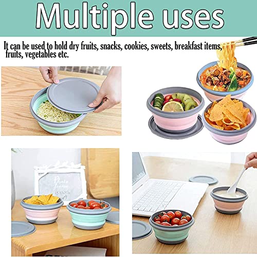 Dodxoy Collapsible Food Storage Containers, Set Of 3 Silicone Lunch Containers, Prep/Storage Bowls Microwave And Freezer And Dishwasher Safe (Blue) #TOP6