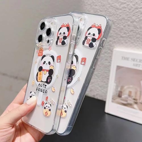 Coque panda pour iPhone 17 MagSafe transparente anti-rayures 6,3" - 5
