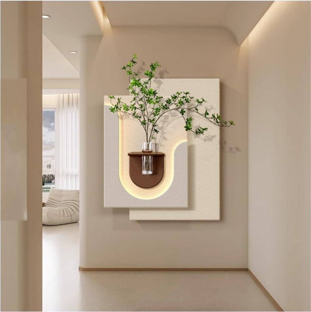 LED Sandstone Wall Decoration, Simulated Green Plant Decoration Painting, Art Decoration Sculpture, Suitable for Living Room, Bedroom, Entrance Hall, Corridor(Brown,35.4 * 43.3in) - Image 10